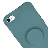 iPhone SE 2022, iPhone SE 2020, iPhone 8, iPhone 7 en iPhone 6(s) Telefoonhoes met koord + Socket Houder Donkergroen