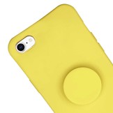 iPhone SE 2022, iPhone SE 2020, iPhone 8, iPhone 7 en iPhone 6(s) Telefoonhoes met koord + Socket Houder Geel