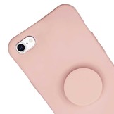 iPhone SE 2022, iPhone SE 2020, iPhone 8, iPhone 7 en iPhone 6(s) Telefoonhoes met koord + Socket Houder Roze