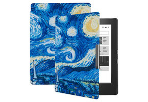Lunso - Kobo Aura H2o edition 1 hoes (6.8 inch) - sleep cover - Van Gogh Sterrennacht