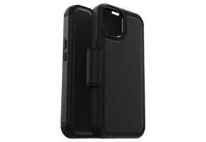 Otterbox Strada Case - iPhone 14 Plus leren bookcase hoesje - Zwart + Lunso Screenprotector