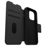 iPhone 14 Pro Otterbox Strada Case leren bookcase hoesje - Zwart