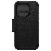 iPhone 14 Pro Otterbox Strada Case leren bookcase hoesje - Zwart
