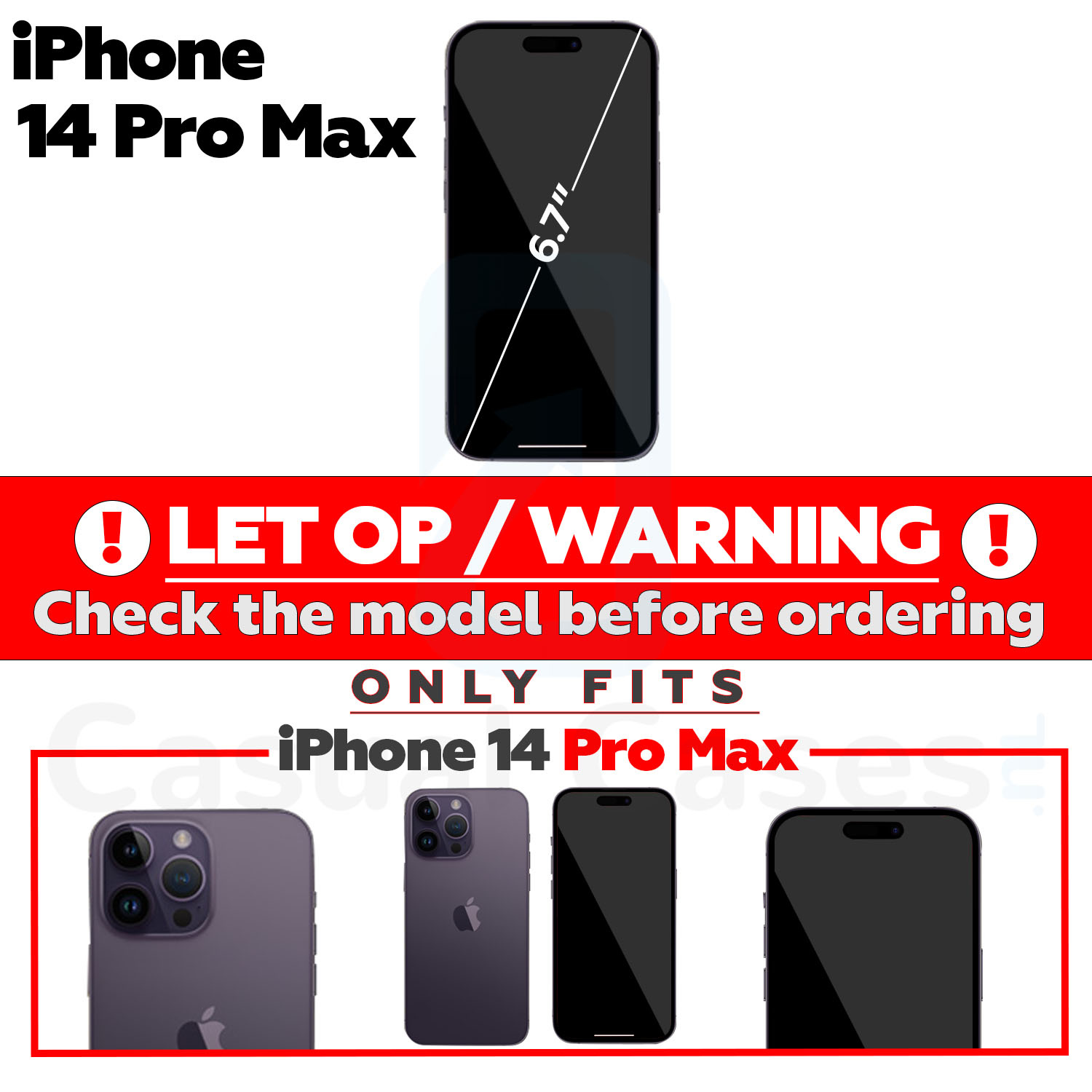 plan Leraren dag Brein Lunso iPhone 14 Pro Max gehard Beschermglas Full Cover Screenprotector