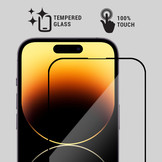 iPhone 14 Pro Gehard beschermglas met Zwarte Rand (Screenprotector)