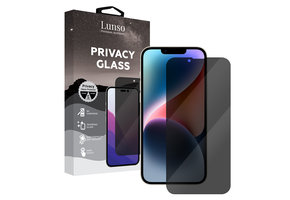 Lunso - iPhone 14 - Privacy Glass - Gehard beschermglas