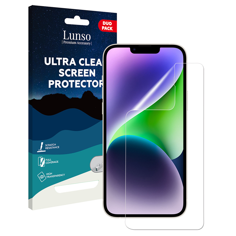 iPhone 14 Plus Duo Pack (2 stuks) Beschermfolie Full Covered Screenprotector inclusief bevestiging tool