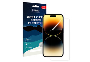 Lunso - iPhone 14 Pro - Duo Pack (2 stuks) Beschermfolie - Full Cover Screenprotector