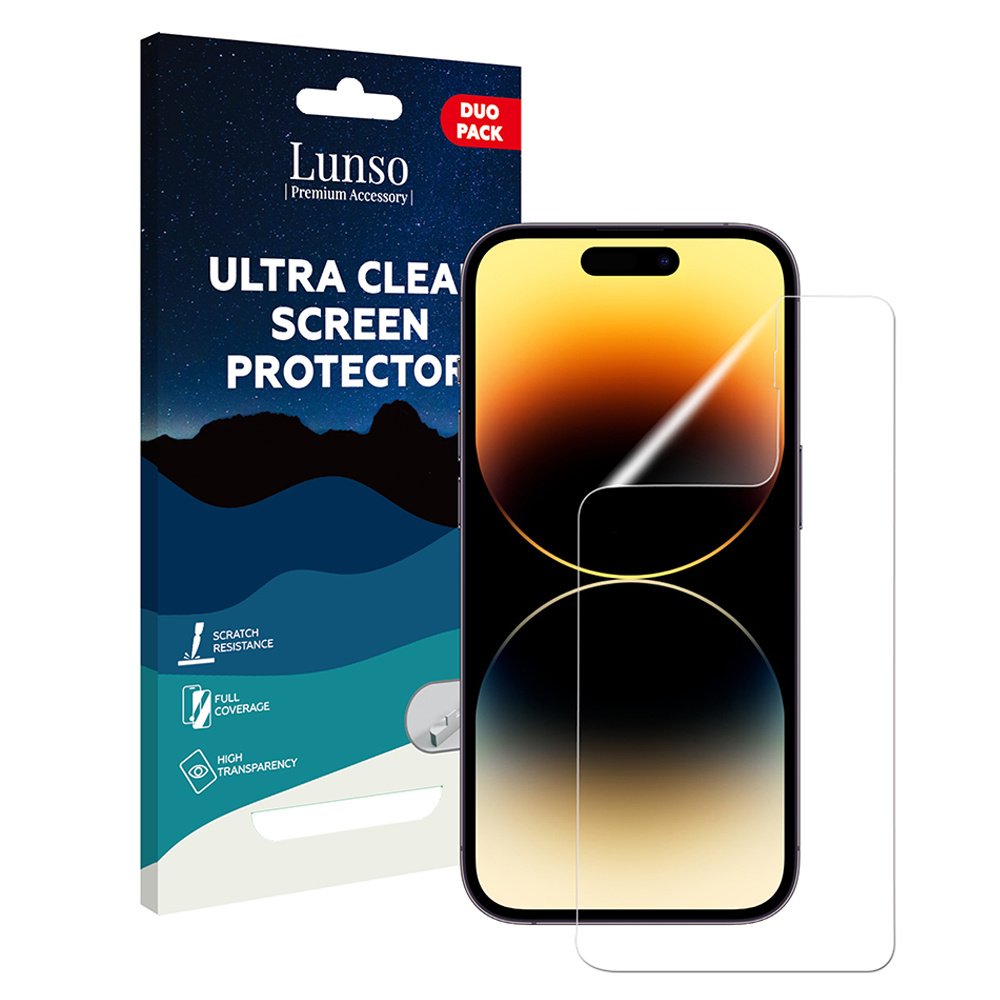 iPhone 14 Pro Duo Pack (2 stuks) Beschermfolie Full Covered Screenprotector inclusief bevestiging tool