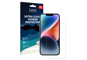 Lunso - iPhone 14 - Duo Pack (2 stuks) Beschermfolie - Full Cover Screenprotector