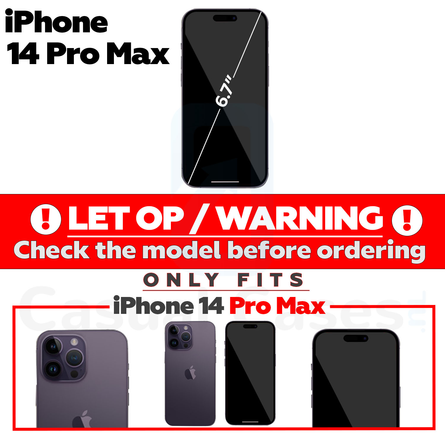 iPhone 14 Pro Max leren bookcase hoes - Bruin