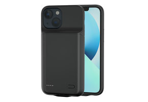 Lunso - iPhone 14 hoes - Oplaadcase - 6800 mAh - Zwart