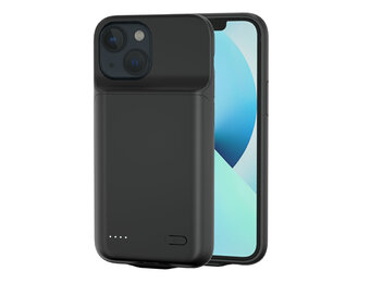 Lunso - iPhone 14 hoes - Oplaadcase - 6800 mAh - Zwart