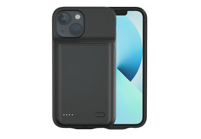 Lunso - iPhone 14 Plus hoes - Oplaadcase - 6800 mAh - Zwart