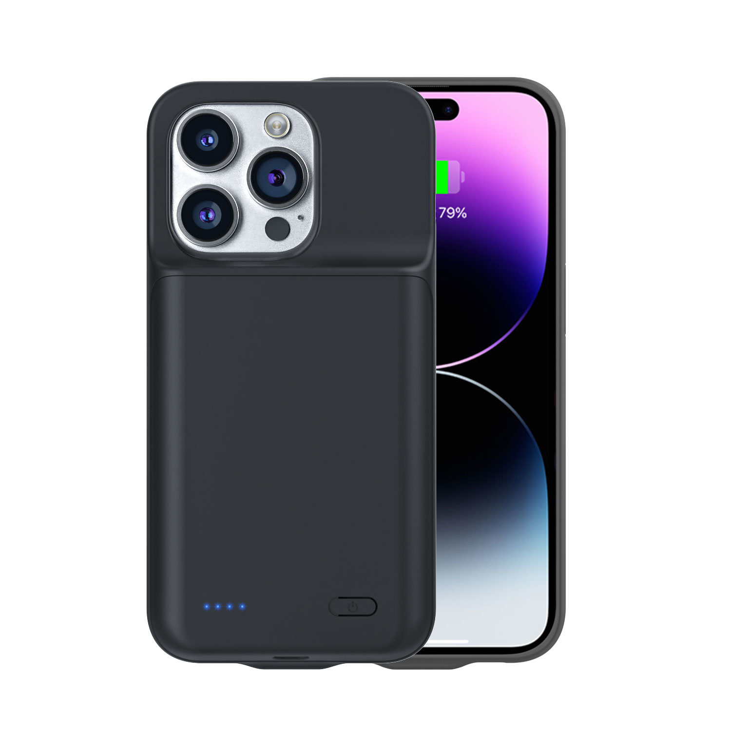 iPhone 14 Pro Oplaadcase 6800 mAh hoes - Zwart