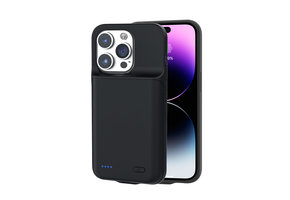 Lunso - iPhone 14 Pro Max hoes - Oplaadcase - 6800 mAh - Zwart