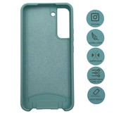 Samsung Galaxy S22 Telefoonhoes met koord Donkergroen