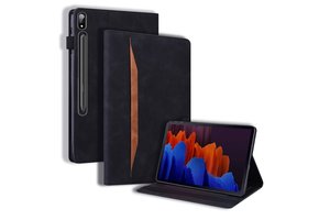 Lunso - Samsung Galaxy Tab S8 Ultra - Luxe Bookcase hoes - Zwart