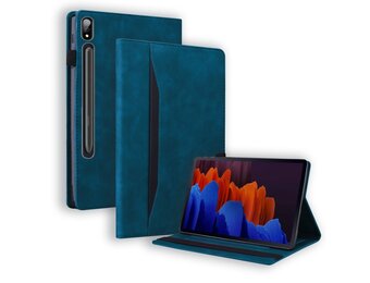 Lunso - Samsung Galaxy Tab S8 Ultra - Luxe Bookcase hoes - Blauw