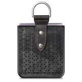 Samsung Galaxy Z Flip4 Kunstleren backcover hoesje met ringhouder - Zwart