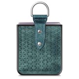 Samsung Galaxy Z Flip4 Kunstleren backcover hoesje met ringhouder - Groen