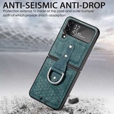 Samsung Galaxy Z Flip4 Kunstleren backcover hoesje met ringhouder - Groen