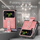 Samsung Galaxy Z Flip4 Kunstleren backcover hoesje met ringhouder - Roze