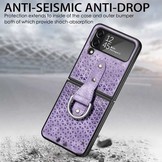 Samsung Galaxy Z Flip4 Kunstleren backcover hoesje met ringhouder - Paars