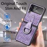 Samsung Galaxy Z Flip4 Kunstleren backcover hoesje met ringhouder - Paars