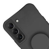 Samsung Galaxy S22 Telefoonhoes met koord en handige Socket Houder - Zwart