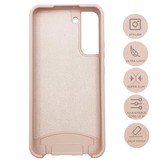 Samsung Galaxy S22 Plus Telefoonhoes met koord en handige Socket Houder - Roze