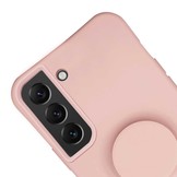 Samsung Galaxy S22 Plus Telefoonhoes met koord en handige Socket Houder - Roze