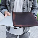 Laptop 13 inch hoogwaardige Lederen Sleeve - Coffee