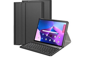 Lunso - Lenovo Tab M10 Plus Gen 3 (3e generatie) - Afneembare Toetsenbord Hoes - Zwart