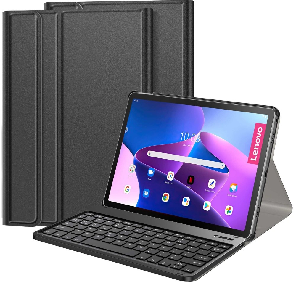 Lenovo Tab M10 Plus Gen 3 (3e generatie) Afneembare Toetsenbord Hoes - Zwart