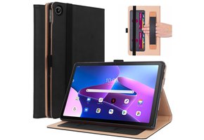 Lunso - Lenovo Tab M10 Plus Gen 3 (3e generatie) - Luxe Bookcase hoes - Zwart