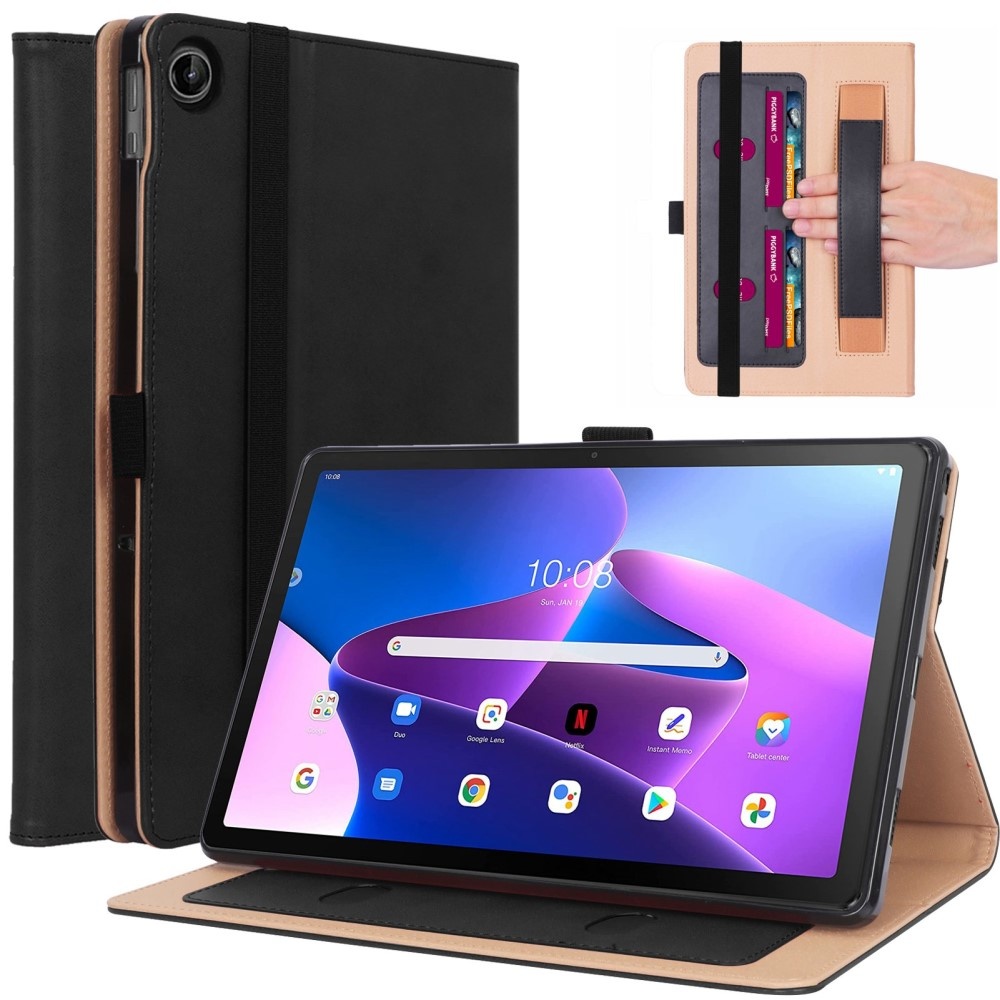 Lunso - Lenovo Tab M10 Plus Gen 3 (3e generatie) - Luxe Bookcase hoes - Zwart