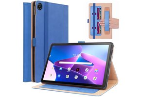 Lunso - Lenovo Tab M10 Plus Gen 3 (3e generatie) - Luxe Bookcase hoes - Lichtblauw