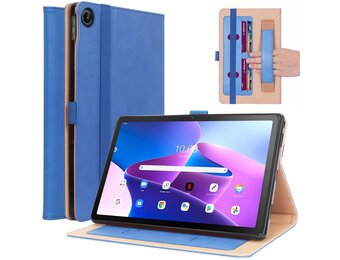 Lunso - Lenovo Tab M10 Plus Gen 3 (3e generatie) - Luxe Bookcase hoes - Lichtblauw