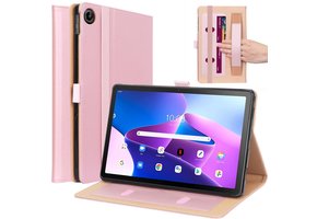 Lunso - Lenovo Tab M10 Plus Gen 3 (3e generatie) - Luxe Bookcase hoes - Rose Goud