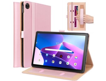 Lunso - Lenovo Tab M10 Plus Gen 3 (3e generatie) - Luxe Bookcase hoes - Rose Goud