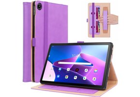 Lunso - Lenovo Tab M10 Plus Gen 3 (3e generatie) - Luxe Bookcase hoes - Paars