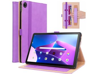 Lunso - Lenovo Tab M10 Plus Gen 3 (3e generatie) - Luxe Bookcase hoes - Paars