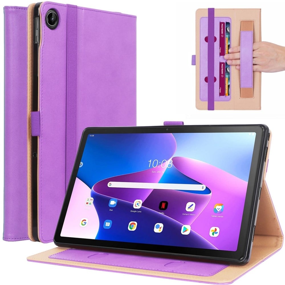Lunso - Lenovo Tab M10 Plus Gen 3 (3e generatie) - Luxe Bookcase hoes - Paars
