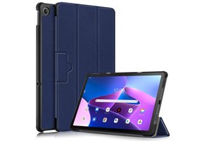 Lunso - Lenovo Tab M10 Plus Gen 3 (3e generatie) - Tri-Fold Bookcase hoes - Donkerblauw