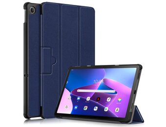 Lunso - Lenovo Tab M10 Plus Gen 3 (3e generatie) - Tri-Fold Bookcase hoes - Donkerblauw