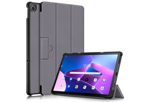 Lunso - Lenovo Tab M10 Plus Gen 3 (3e generatie) - Tri-Fold Bookcase hoes - Grijs