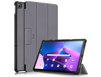 Lunso - Lenovo Tab M10 Plus Gen 3 (3e generatie) - Tri-Fold Bookcase hoes - Grijs