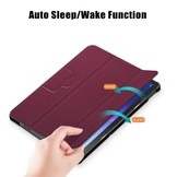 Lenovo Tab M10 Plus Gen 3 (3e generatie) Tri-Fold Bookcase hoes - Bordeaux Rood