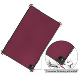Lenovo Tab M10 Plus Gen 3 (3e generatie) Tri-Fold Bookcase hoes - Bordeaux Rood